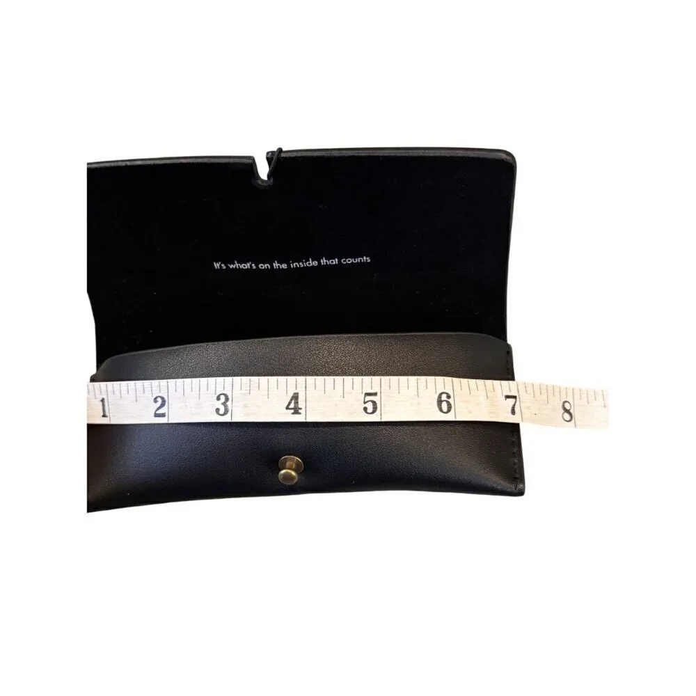 Ted Baker London Black Leather Eyeglass Case With Snap Closure